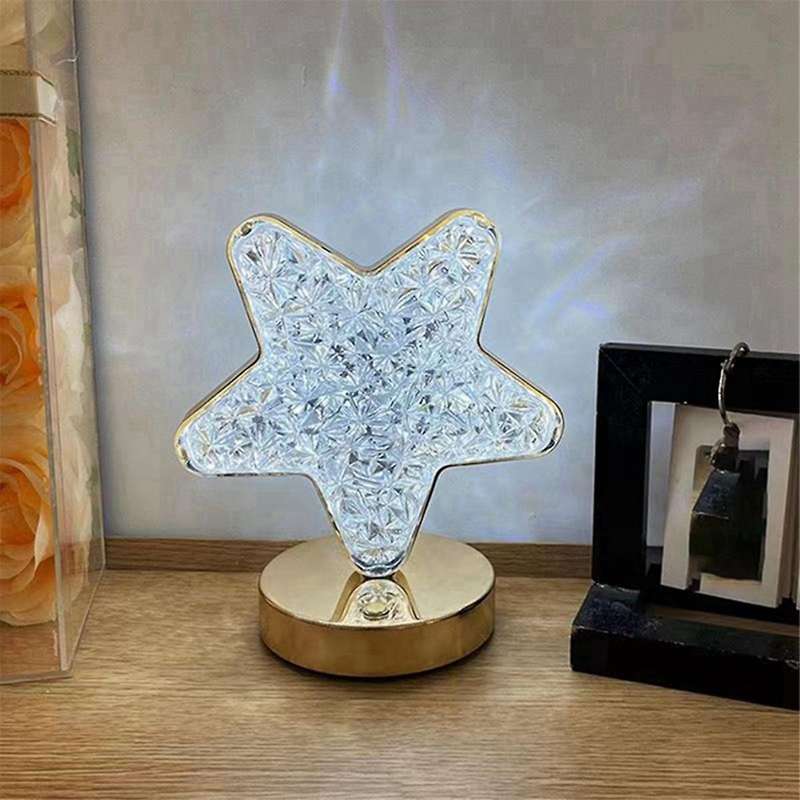 Led , Star Three Color Desk Light, Touch Dimming, Bedside Light, Romantic Diamond Usb