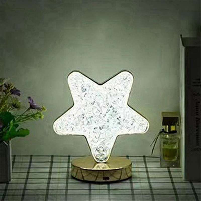 Led , Star Three Color Desk Light, Touch Dimming, Bedside Light, Romantic Diamond Usb