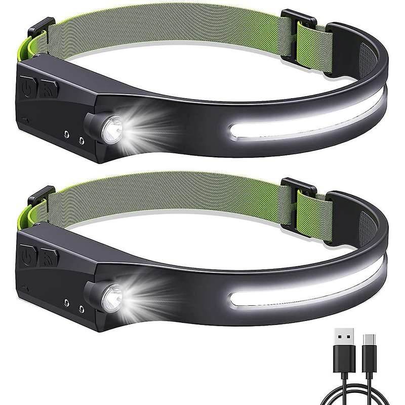 LED ,USB Head Light Lamp Rechargeable,600 Lumens COB LED Headlight, Sensor with IPX4 Waterproof