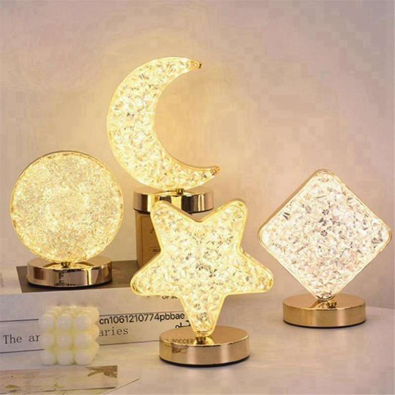 Led , Diamond Three Color Desk Light, Touch Dimming, Bedside Light, Romantic Diamond Usb