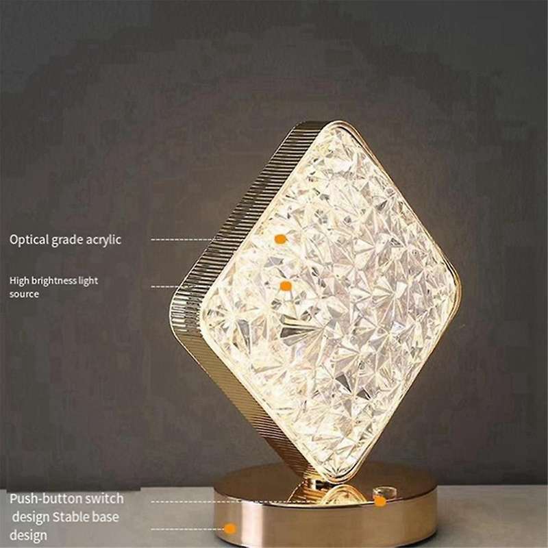 Led , Diamond Three Color Desk Light, Touch Dimming, Bedside Light, Romantic Diamond Usb