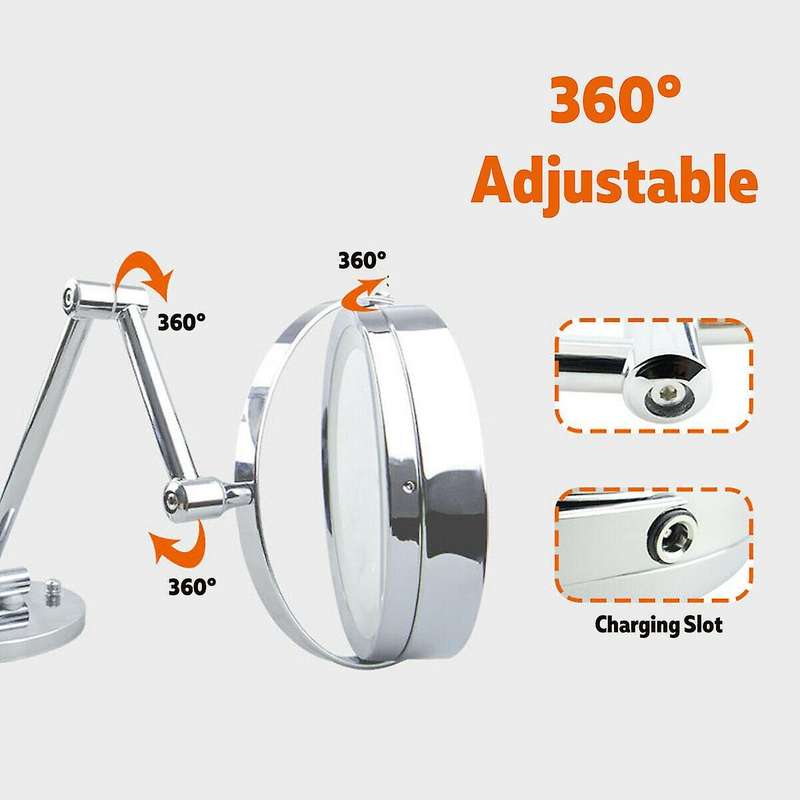 Led 10x Magnifying Makeup Shaving Vanity Mirror Bathroom Wall Mount 360