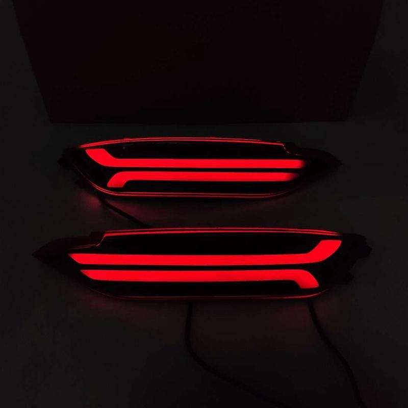 LED 3 Function for 2015 2016 2017 2018 Car Rear Bumper Reflector Light Tail Light Brake Signal Lamps
