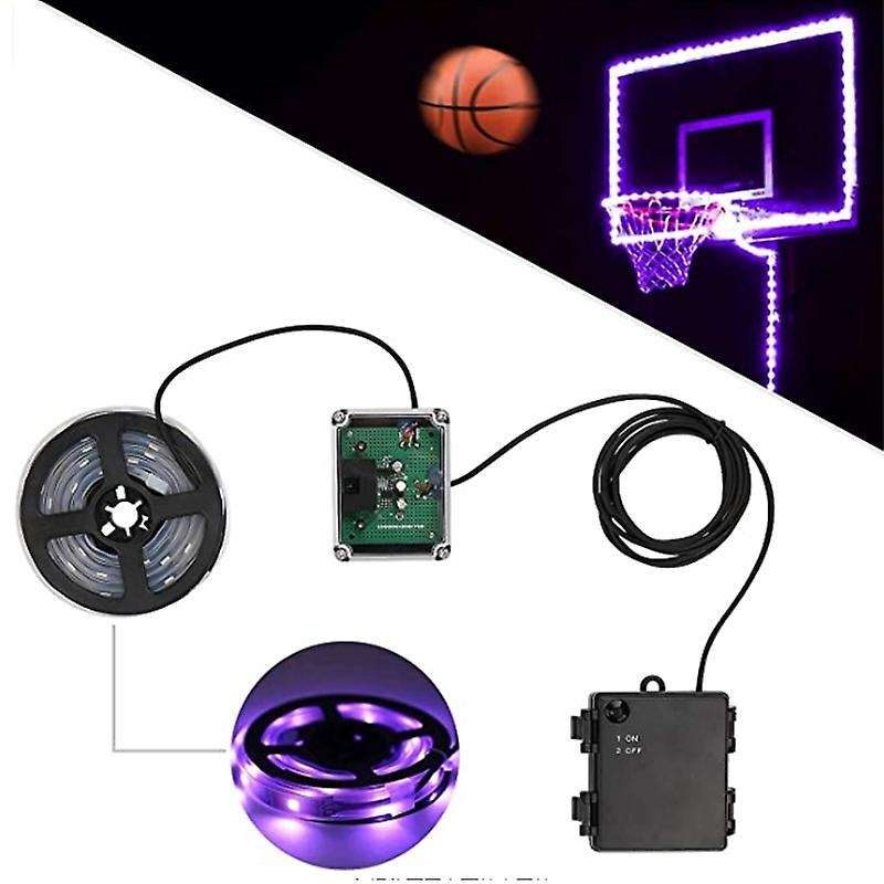 Led Basketball Hoop Lights Playing At Night RGB Led Strip Lamp Basketball Rim Attachment Night Light