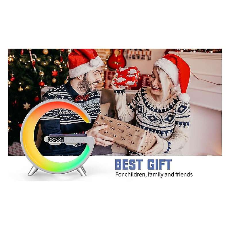 Led Atmosphere Rgb Light Multifunctional Wireless Charger Alarm Clocks Speaker App Control for Us P