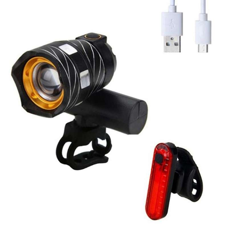 Led Bicycle Light Usb Charging Waterproof Front Lights Headlight with Usb Rechargeable Backlight Cyc