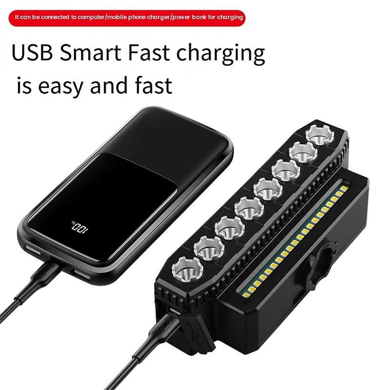 LED Bike Headlight LED Light Bar with 130DB Bell Bicycle Front Light Power Bank USB Charging Bicycl