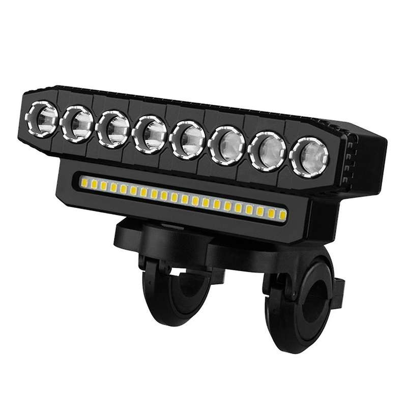 LED Bike Headlight LED Light Bar with 130DB Bell Bicycle Front Light Power Bank USB Charging Bicycl
