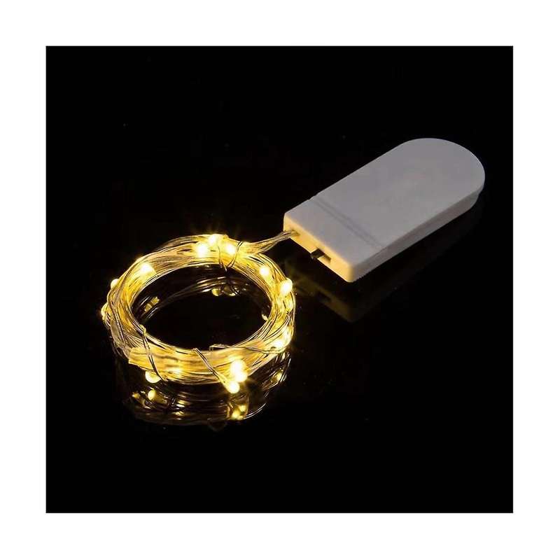 Led Button Light String Button Battery Box Fairy Lights Waterproof Mini Firefly with Flexible Silve