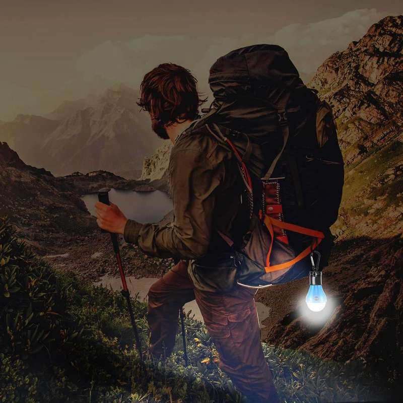 Led Camping Light Bulbs with Clip Hook Portable Outdoor Tent Light Emergency for Camping Hiking Hu