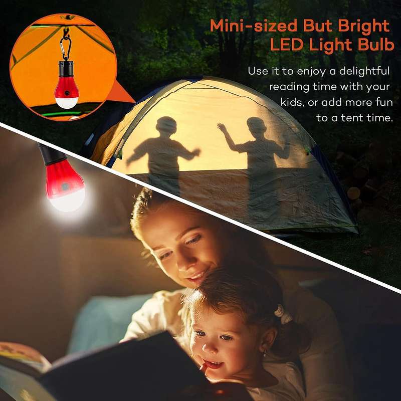 Led Camping Light Bulbs with Clip Hook Portable Outdoor Tent Light Emergency for Camping Hiking Hu