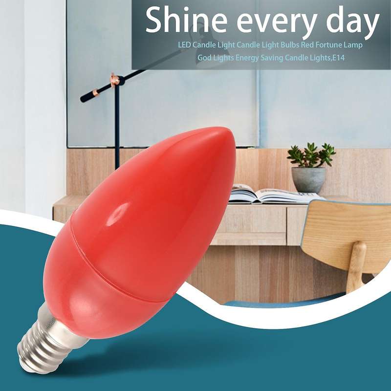 LED Candle Light Candle Light Bulbs Red Compatibletune Lamp God Lights Energy Saving Candle Lights,E