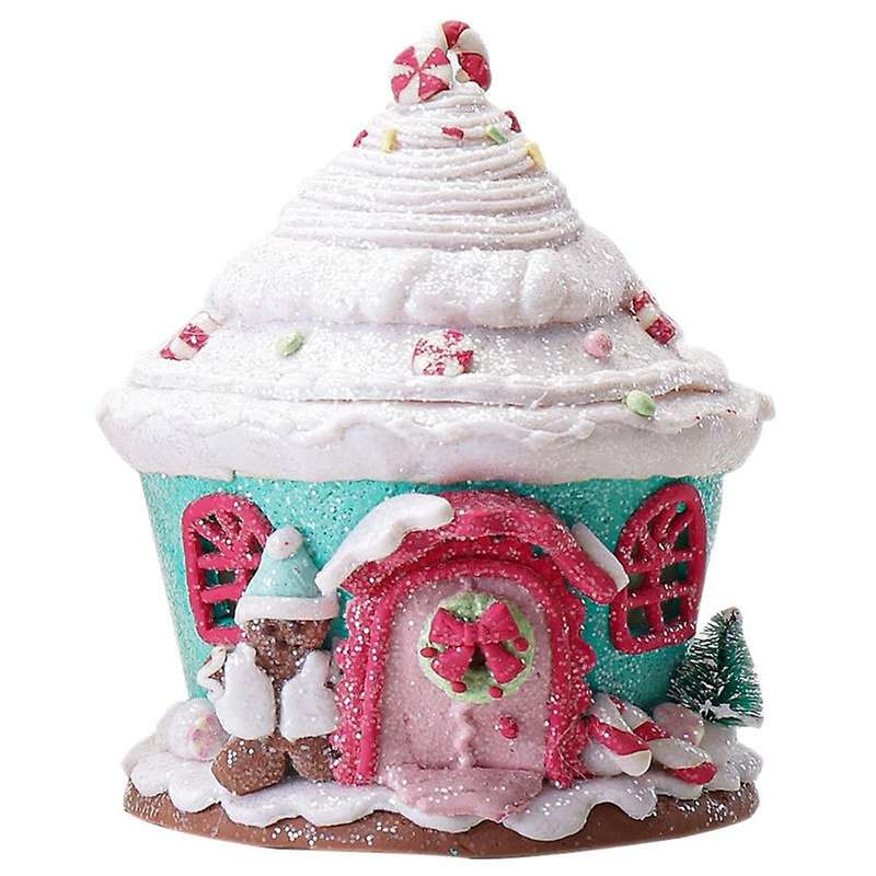 LED Christmas Gingerbread House House Gingerbread Decor Tabletop Christmas Holiday Decorative,A