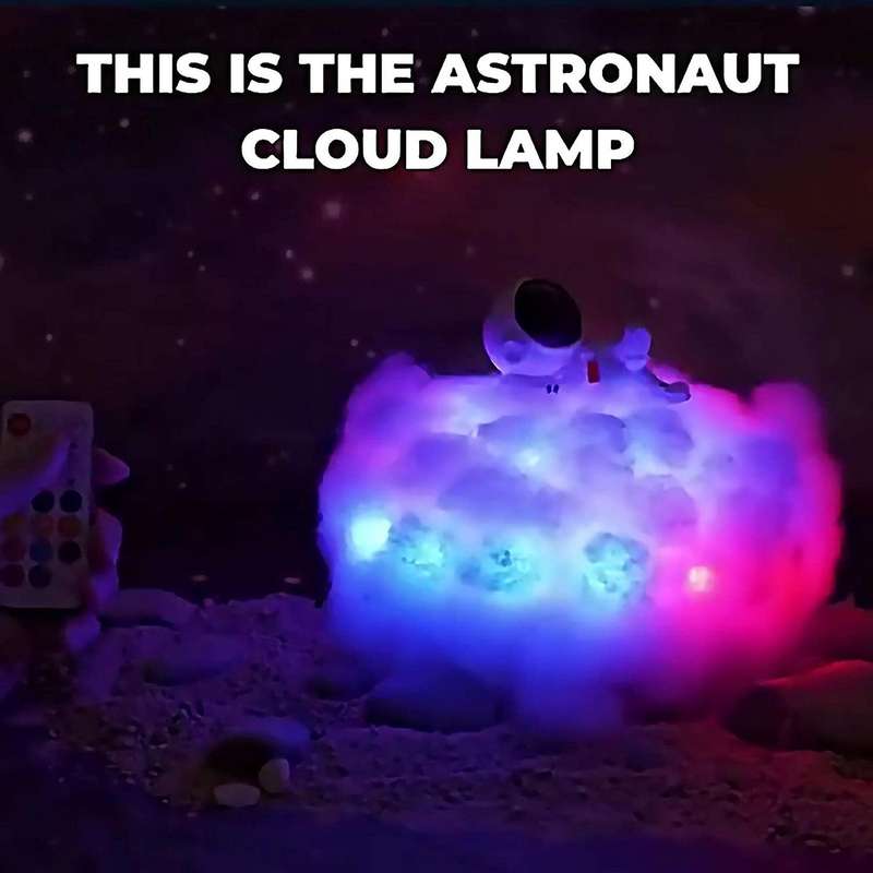 Led Colorful Cloud Astronaut Lamp with Rainbow Effect,astronaut Children's Night Light Cloud Lamps