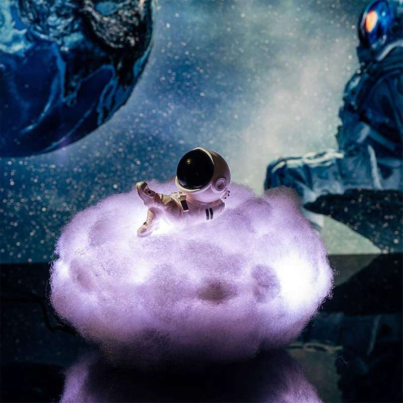 Led Colorful Cloud Astronaut Lamp with Rainbow Effect,astronaut Children's Night Light Cloud Lamps