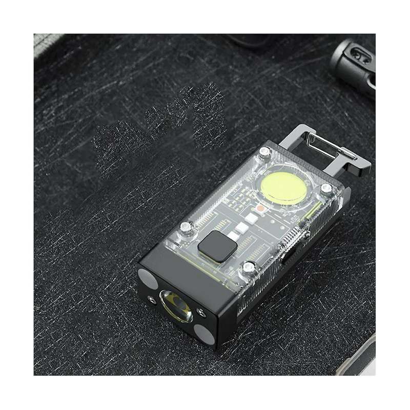 Led Cob Keychain Light Solar Type-c Usb Rechargeable Portable Waterproof Flashlight for Power Outag