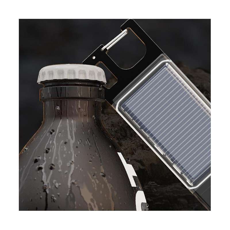 LED COB Keychain Light Solar Type-C USB Rechargeable Portable Waterproof Flashlight for Power Outage
