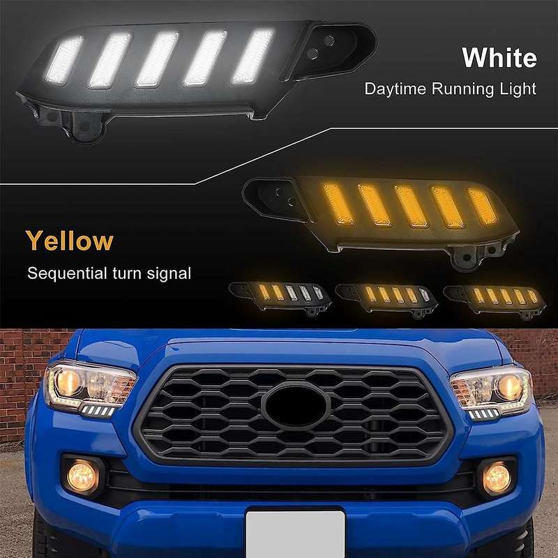 Led Daytime Running Lights for 2016-2023, Sequential Flash Turn Signal Drl Front Side Headlight