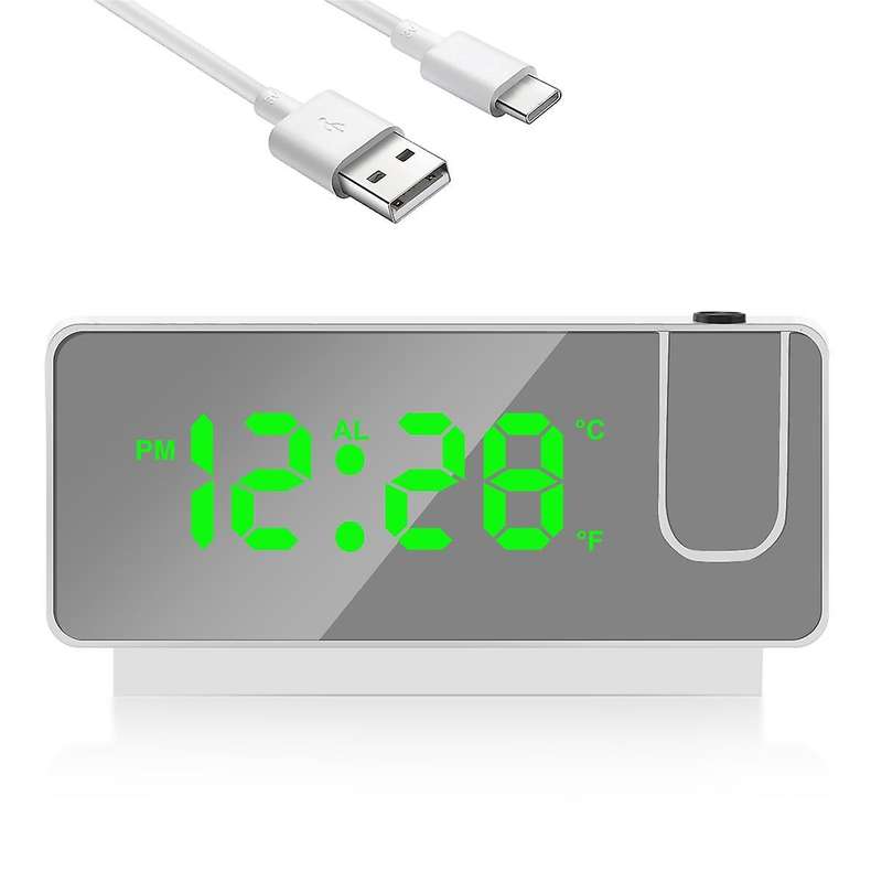 Led Digital Projection Alarm Clock Table Electronic Alarm Clock with Projection Time Projector Bedr