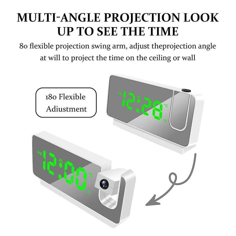 Led Digital Projection Alarm Clock Table Electronic Alarm Clock with Projection Time Projector Bedr