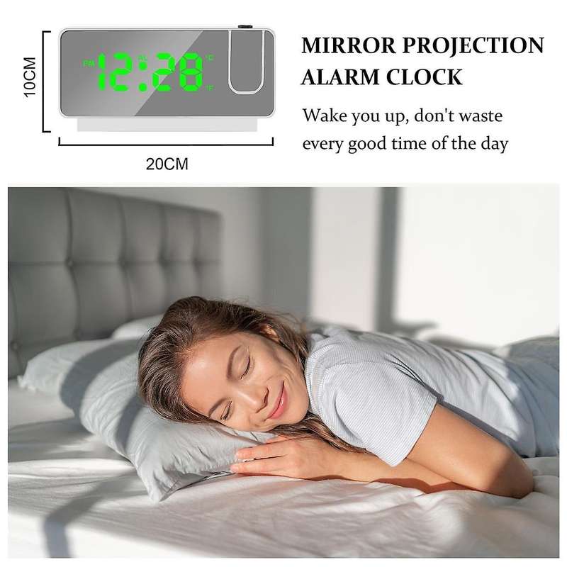 Led Digital Projection Alarm Clock Table Electronic Alarm Clock with Projection Time Projector Bedr