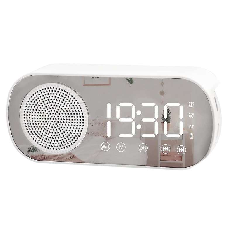 LED Digital Alarm Clock with FM Radio and Bluetooth Speaker, 3 Levels Brightness Diming Mode,Snooze