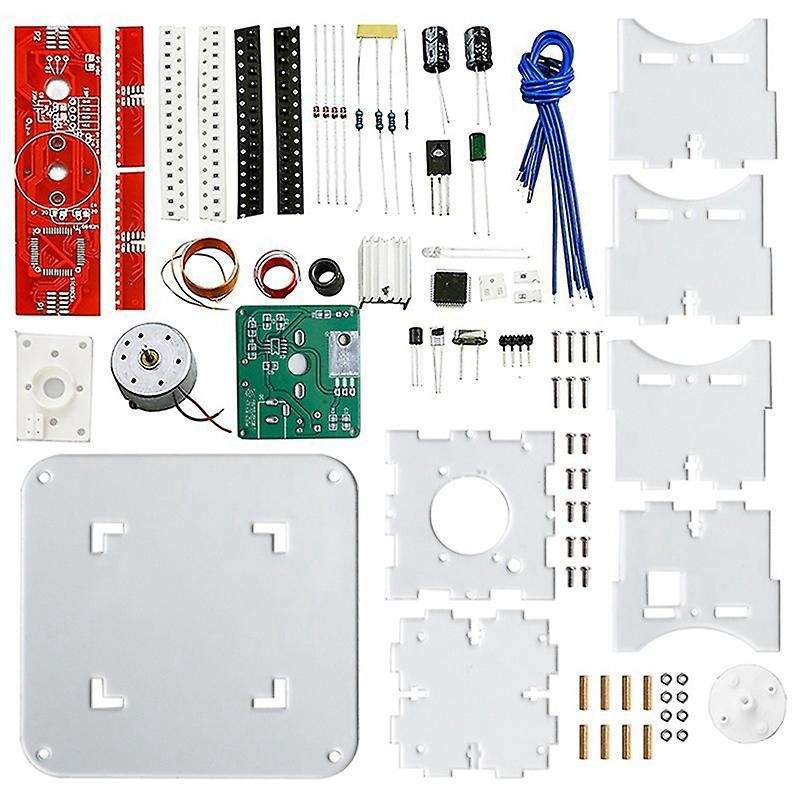 LED Display DIY Kit 51 SCM Dual Color Rotating Welding Spare Parts for Soldering Practice, Kit witho