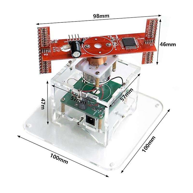 LED Display DIY Kit 51 SCM Dual Color Rotating Welding Spare Parts for Soldering Practice, Kit witho