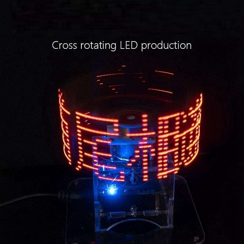 LED Display DIY Kit 51 SCM Dual Color Rotating Welding Spare Parts for Soldering Practice, Kit witho