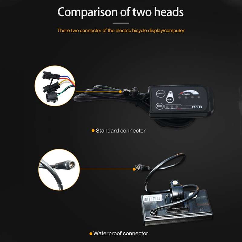 LED Display Connector 810 for Electric Bicycle Cycling Speed Meter Connect Ebike Headlight and LED C
