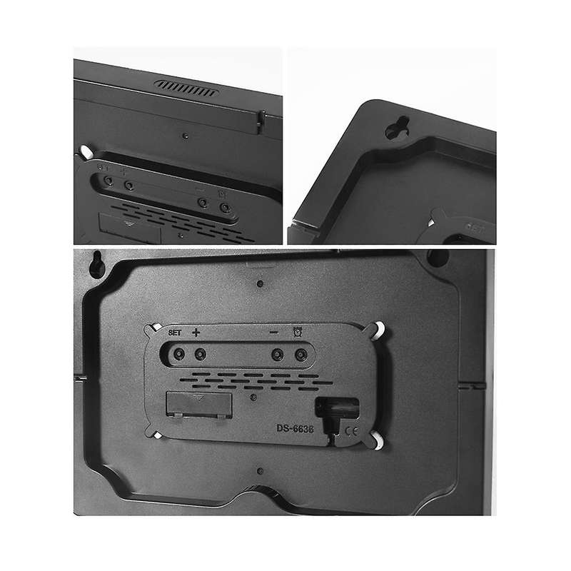 Led Digital Wall Clock Temperature Humidity Electronic Clock Remote Brightness Adjustable Clock For