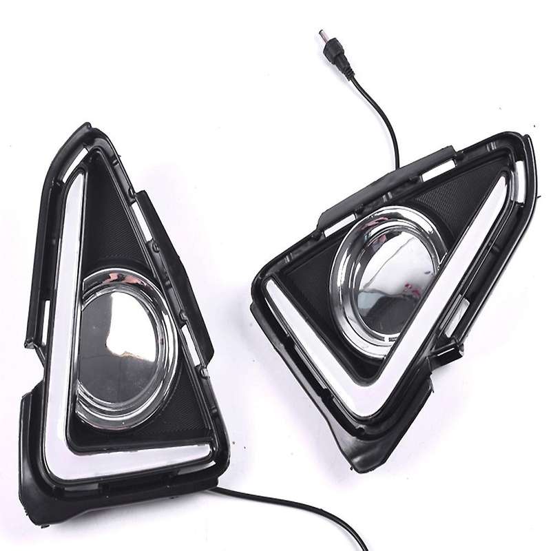 LED DRL Daytime Running Light Fog Lamp 12V Car Running Lights for 4 2016 2017 2018(White+Yellow Ligh