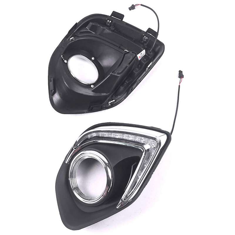 LED DRL Daytime Running Light Fog Lamp 12V Car Running Lights for ASX 2013-2015(White+Yellow Lights)