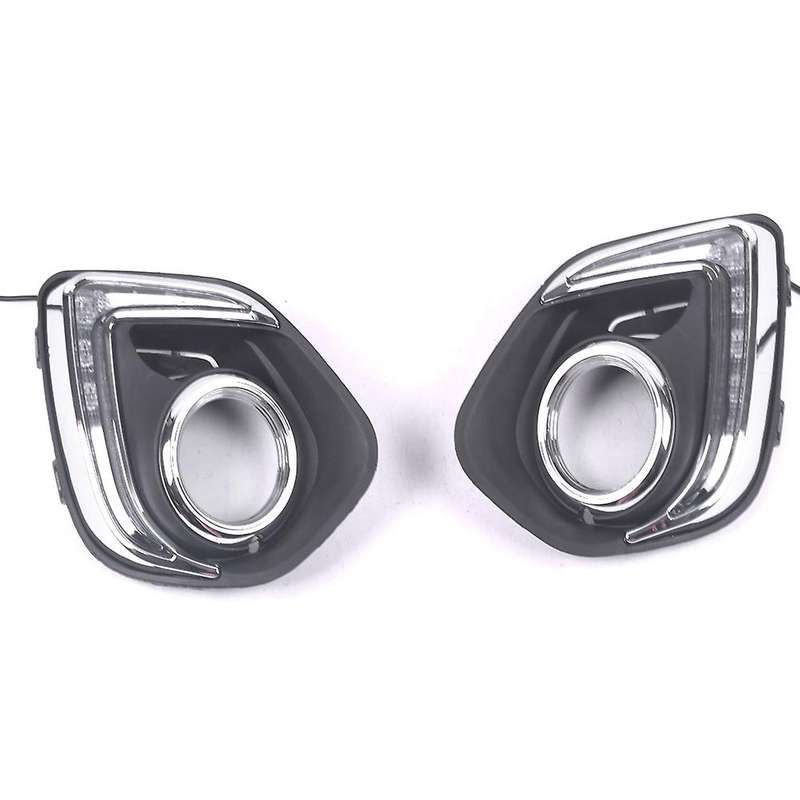 LED DRL Daytime Running Light Fog Lamp 12V Car Running Lights for ASX 2013-2015(White+Yellow Lights)