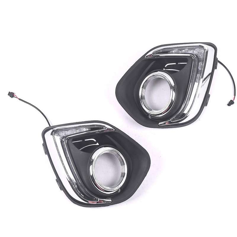 LED DRL Daytime Running Light Fog Lamp 12V Car Running Lights for ASX 2013-2015(White+Yellow Lights)