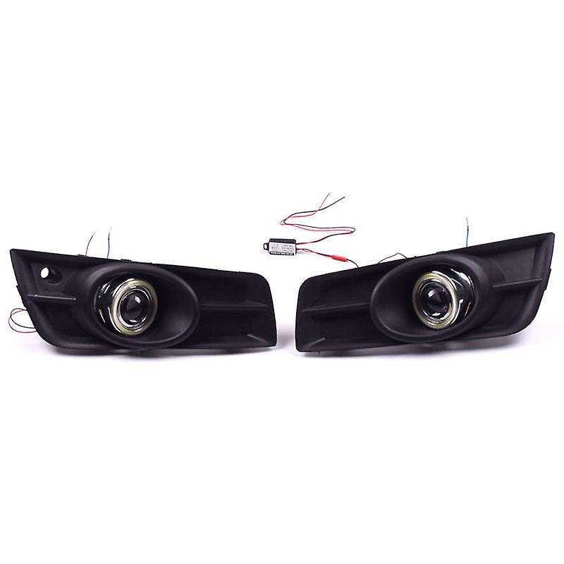 LED DRL Daytime Running Light Fog Lamp 12V Car Running Lights with Angel Eyes for 2009-2014