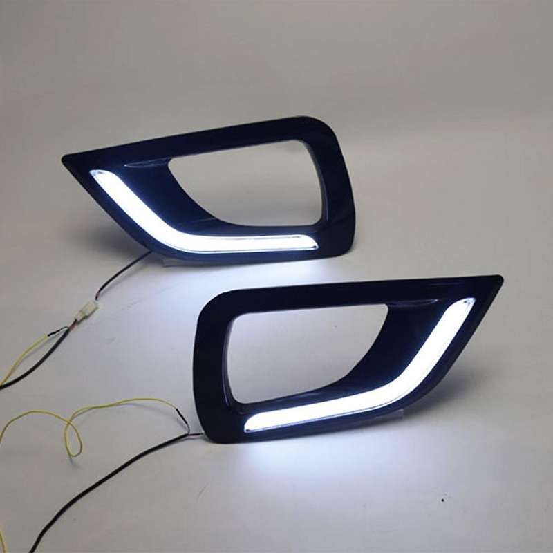 LED DRL Daytime Running Light Fog Lamp 12V Car Running Lights for Navara NP300 2015-2018(White)