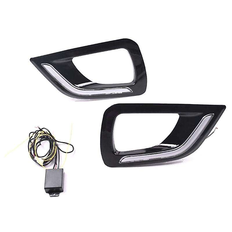 LED DRL Daytime Running Light Fog Lamp 12V Car Running Lights for Navara NP300 2015-2018(White)