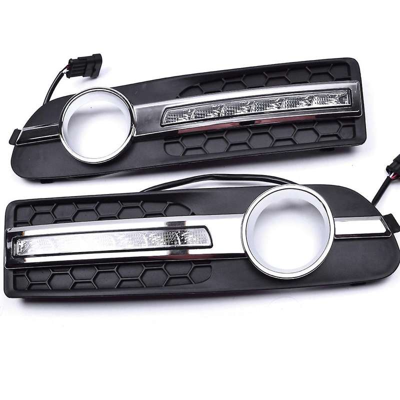 LED DRL Daytime Running Light Fog Lamp 12V Car Running Lights for S80 2009 - 2013(White)