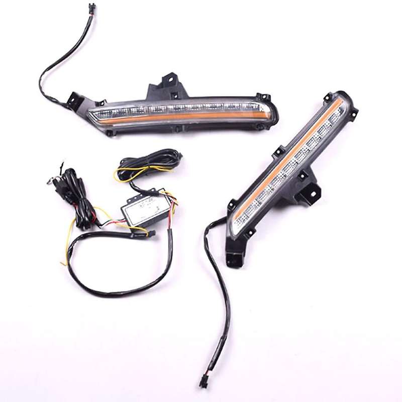 LED DRL Daytime Running Light Fog Lamp 12V Car Running Lights for K2 2015 2016(White and Yellow)