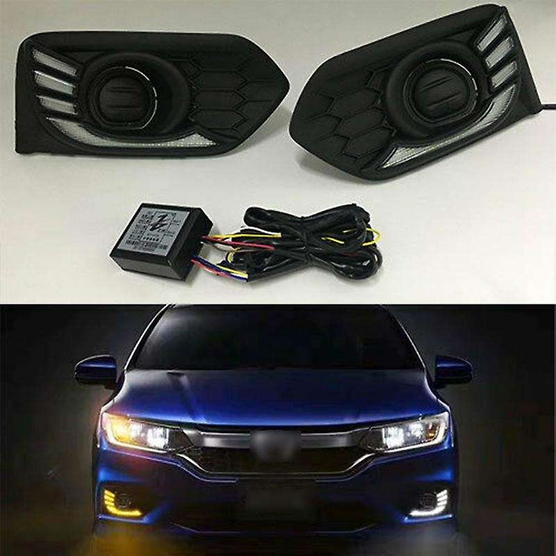 LED DRL Daytime Running Light Turn Signal Lamps ABS for CITY 2017