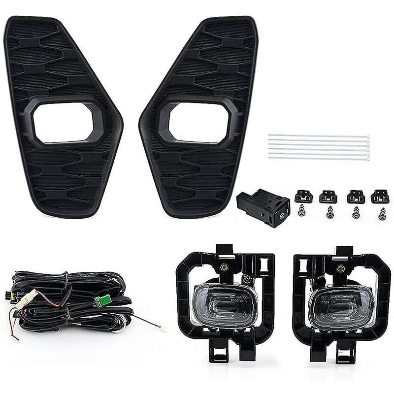 LED DRL Fog Light Fog Lamp Cover Grill Harness Switch for Navara Nueva Facelift Pro-4X 2021