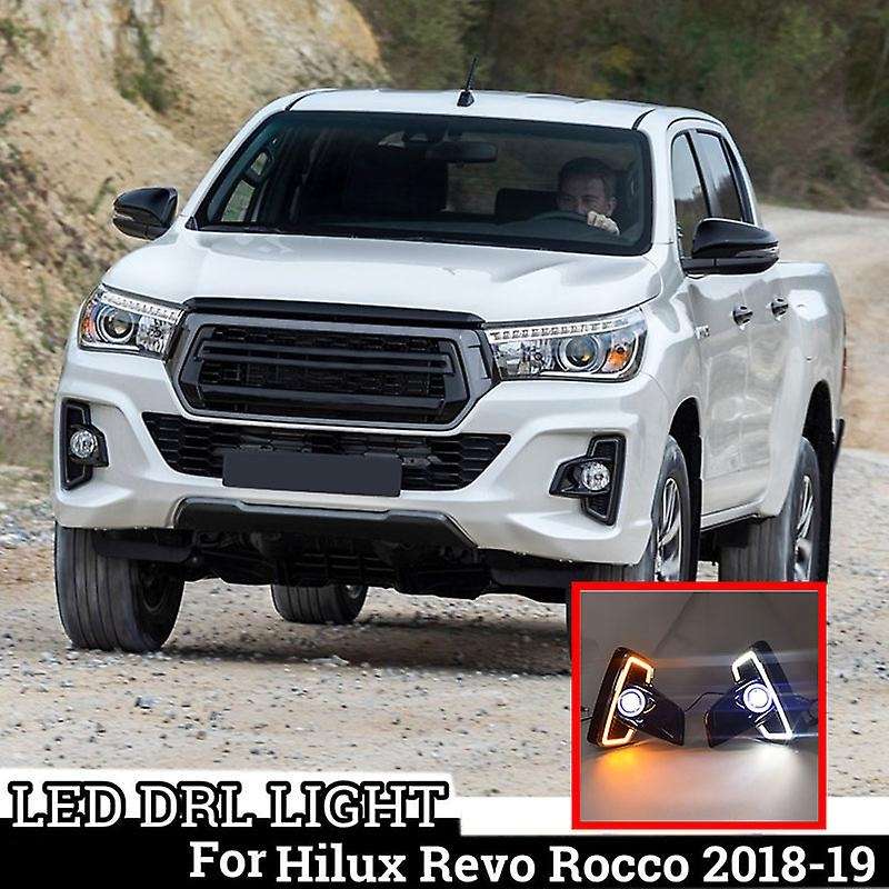 LED DRL Daytime Running Lights + Fog Light Turn Signal Driving Lamp for Rocco 2018 2019 2020