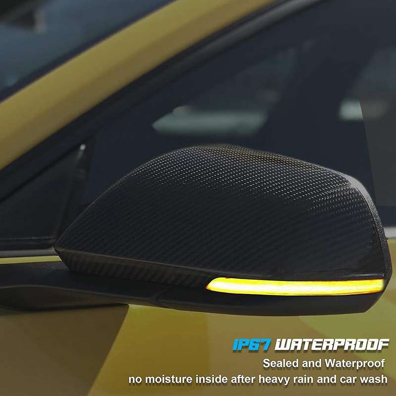 LED Dynamic Side Mirror Lights, for 2015 2016 2017 Rearview Mirror Indicator Turn Signal Light,Trans