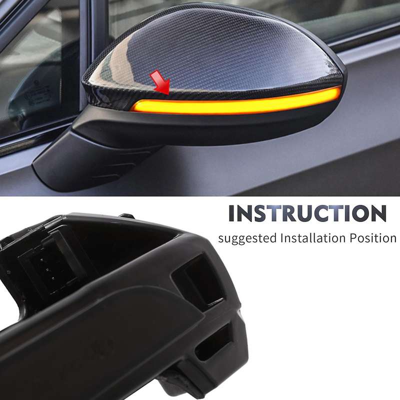 LED Dynamic Side Mirror Indicator, for Golf 8 MK8 GTE GTD 2020 2021 Rearview Turn Signal Flashing Li