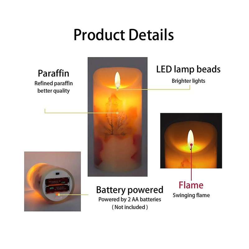 LED Electronic Candle Lights Maple Simulation Swing Thanksgiving Christmas Hotel Decoration Electro