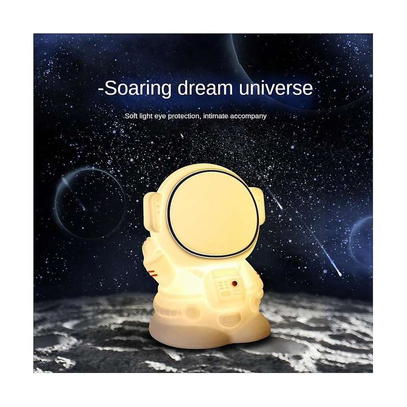 Led Eye Protection Night Light Astronaut Silicone Flapping Lamp Children's Bedside Dormitory Emotio