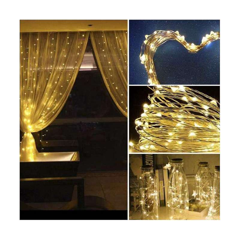 Led Fairy Lights Battery Operated Copper Wire Blinking Lights for Wedding Dorm Christmas Party Holi