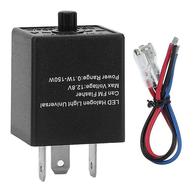 LED Flasher Relay, 12V 3-PIN Adjustable LED Flasher Relay Turn Signal Light Blinker for Automotive M