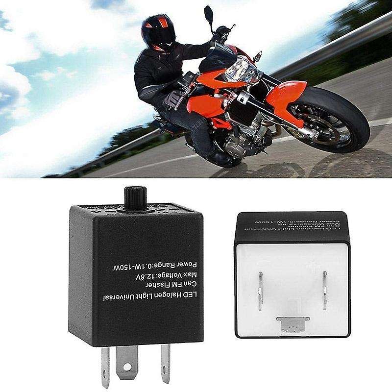 LED Flasher Relay, 12V 3-PIN Adjustable LED Flasher Relay Turn Signal Light Blinker for Automotive M